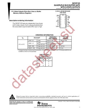 SN74F125DG4 datasheet  